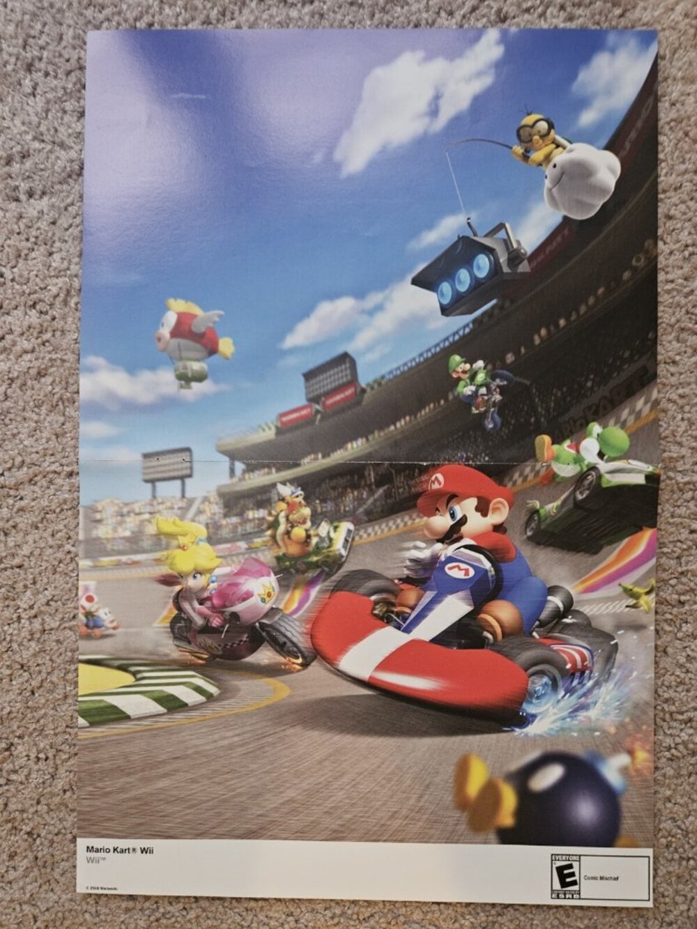 Mario Kart Wii 15.5''x11.5'' Nintendo Power Collectible Double Sided Poster